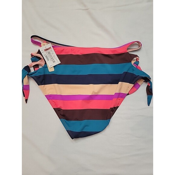 Gibson Latimer Teal Black Red Pink  Swimsuit BOTTOMS Size Large Adjustable Ties - Picture 6 of 6